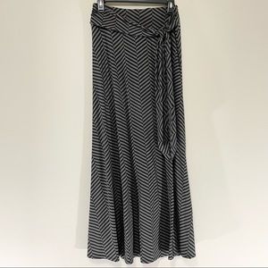 Robert Louis Black and Gray Maxi Skirt Size S